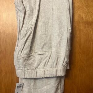 Abercrombie & Fitch Light Tan Linen Pants